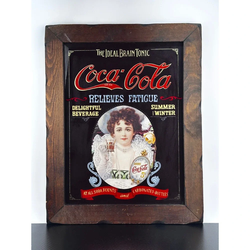 Vintage Coca-Cola Advertising Mirror Tray Antique‎ Coke Sign Decor